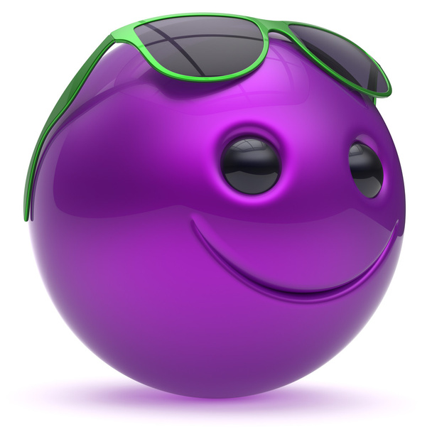 Smiley rosto alegre bola cabeça esfera emoticon desenho animado sorriso
 - Foto, Imagem