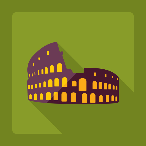 Flat modern design with shadow Colosseum Icon - Vector, Image