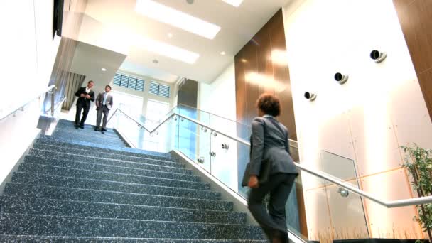 gente de negocios multiétnicos en el edificio de oficinas
 - Metraje, vídeo