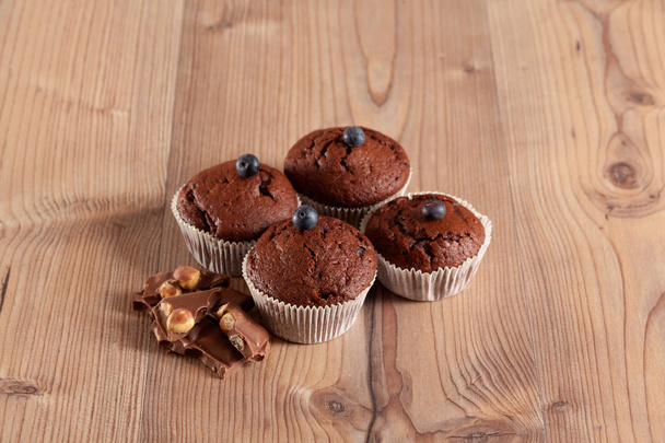 Muffin decorati con mirtilli
 - Foto, immagini