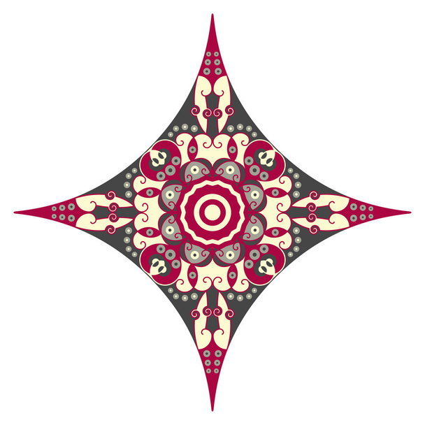 Ethnic patterned star - Wektor, obraz