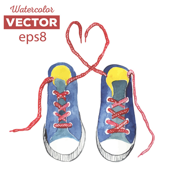 Zapatos de goma de acuarela en blanco
 - Vector, imagen