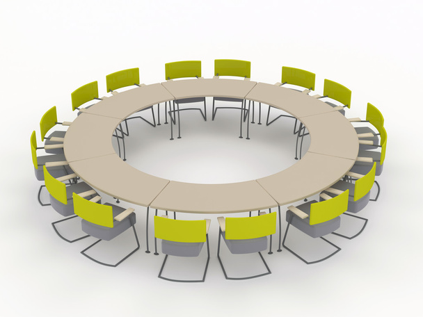 Kancelářský Konferenční stůl s židlemi. izolované na bílém pozadí - Fotografie, Obrázek