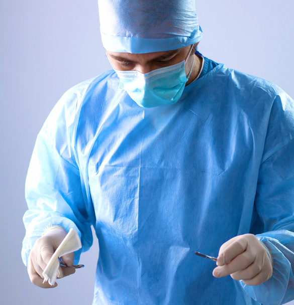 Surgeon in uniform close-up ready to step - Foto, Imagen