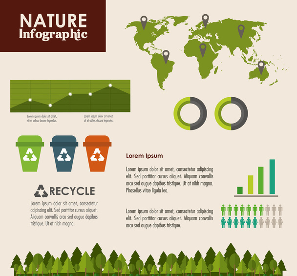 Ökológia Infographic design - Vektor, kép