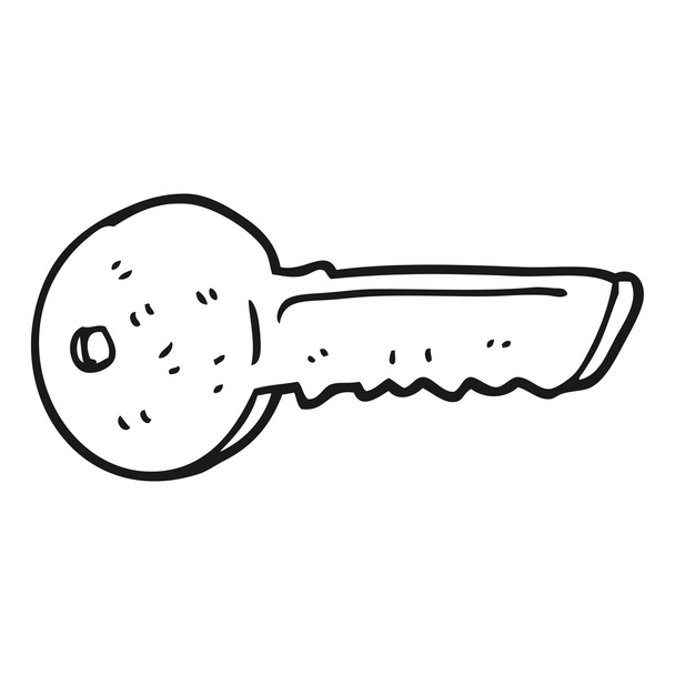 Schwarz-weißer Cartoon-Türschlüssel - Vektor, Bild