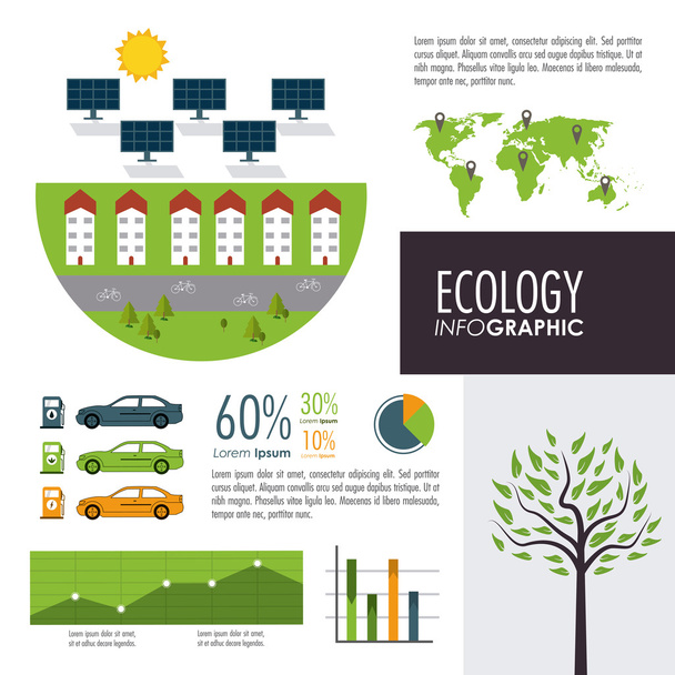 Ecology Infographic design - ベクター画像
