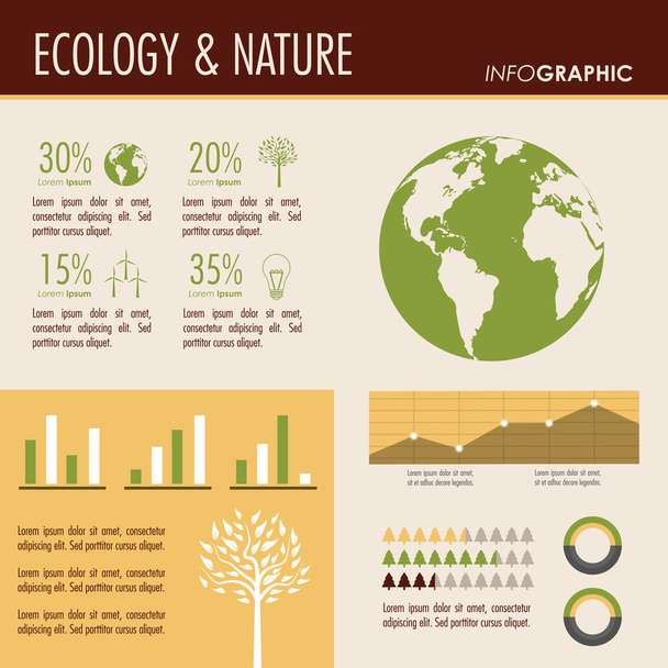 Ekoloji Infographic tasarım - Vektör, Görsel
