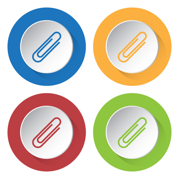 conjunto de quatro ícones - clipe de papel
 - Vetor, Imagem