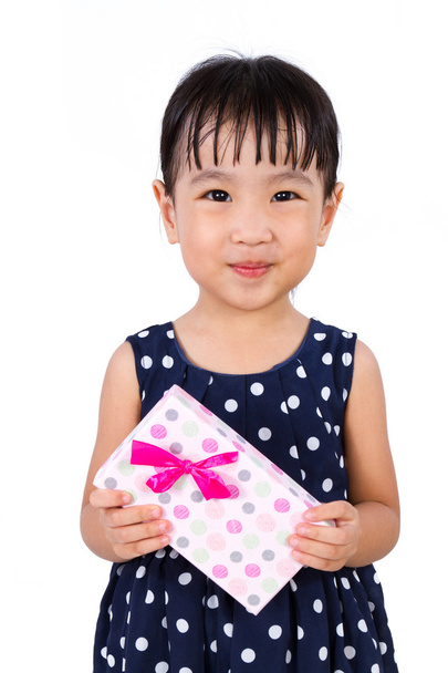Asian Little Chinese Girl Holding Gifts  - Foto, Bild