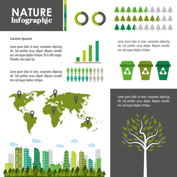 Ökologie Infografik Design - Vektor, Bild