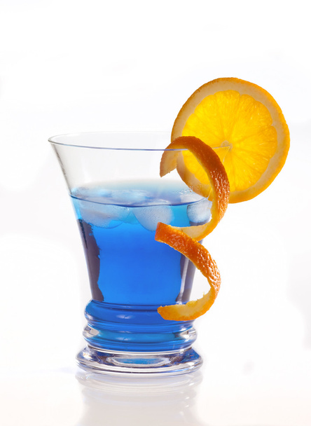 Blue Curacao cocktail isolated on white - Foto, imagen