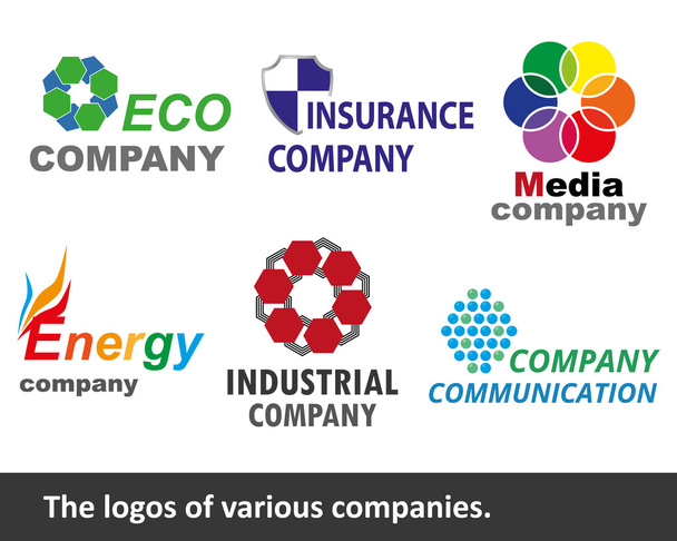 The logos of various companies. - Vector, Image