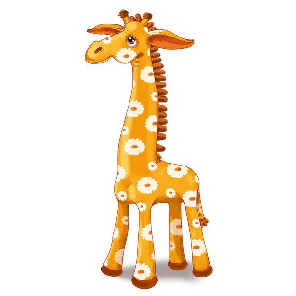Игрушечный жираф с пятнами в цветке
 - Фото, изображение