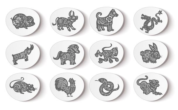 Animal stickers - Вектор,изображение