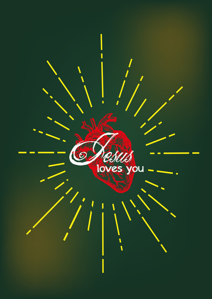 Jesus Love You Illustration concept. Editable Clip Art. - Vektör, Görsel