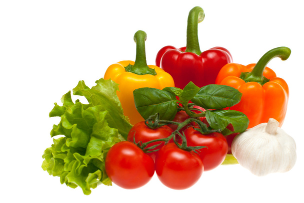 Tomates, ajo, lechuga, pimientos, albahaca
 - Foto, Imagen