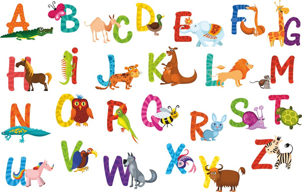 zvířata abeceda - Vektor, obrázek