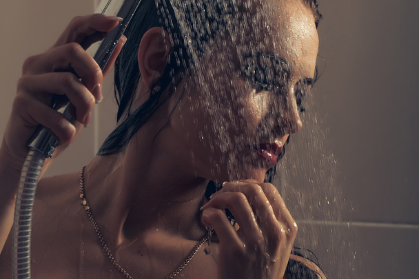 Sensual woman in shower - Foto, Imagem
