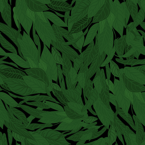 Green leaves seamless pattern - Vector, Image