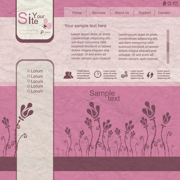 Nature pink web design - Vektör, Görsel