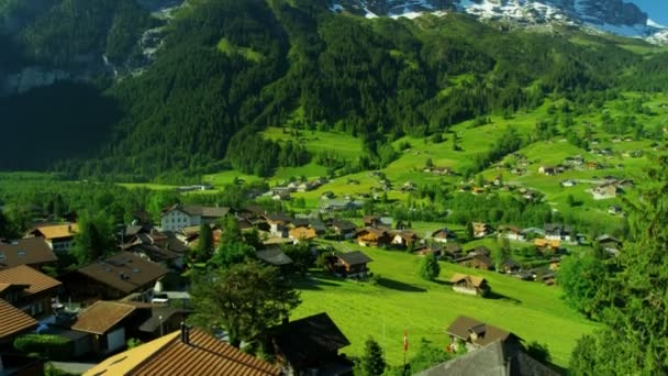 Grindelwald town with Eiger mountain - Footage, Video