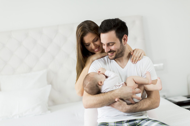 Happy family with baby - Foto, Imagem