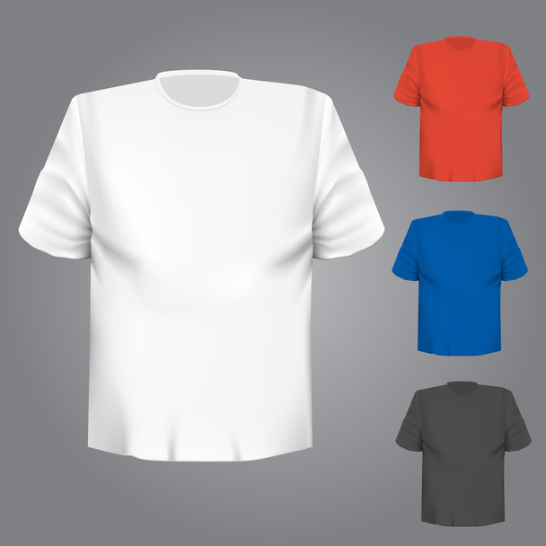 Порожня футболка будь-якого кольору на сірому фоні
 - Вектор, зображення