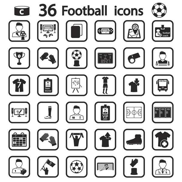 büyük futbol Icon set - Vektör, Görsel
