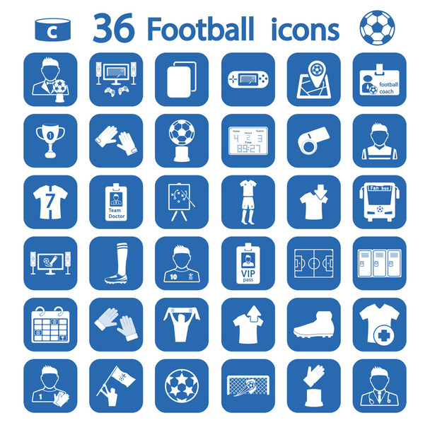 big football icon set - Vector, Image