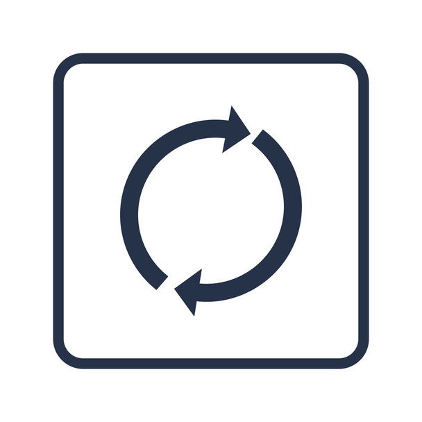 Rafraîchir icône, sur fond blanc, bordure rectangulaire arrondie, blu
 - Vecteur, image