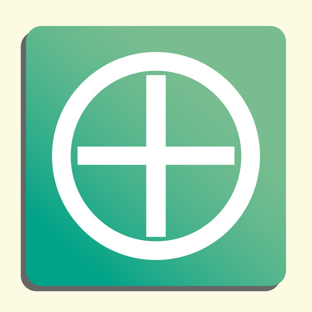Más icono, en el estilo de botón de fondo verde, luz amarilla, shado
 - Vector, Imagen