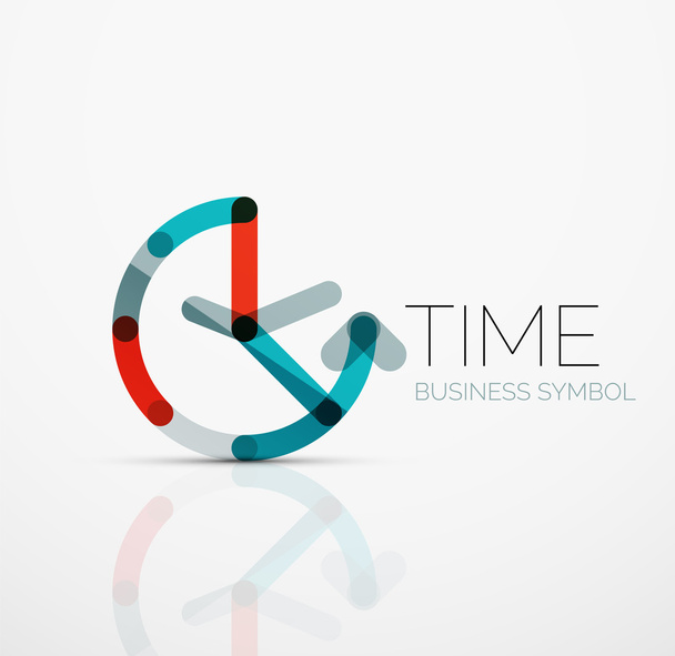 Vector abstract logo idea, time concept or clock business icon. Creative logotype design template - Vector, Image