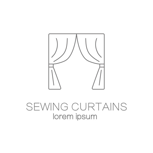 Sawing curtains shop logo design templates. - Διάνυσμα, εικόνα