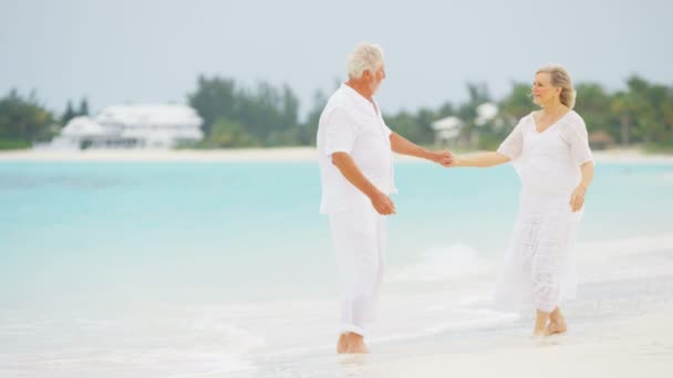 pareja de ancianos disfrutando de vacaciones en la playa
 - Imágenes, Vídeo
