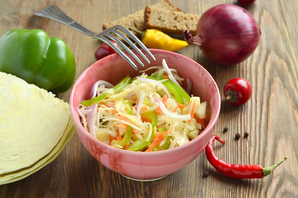 Sauerkraut with onions, carrots and peppers - Photo, Image