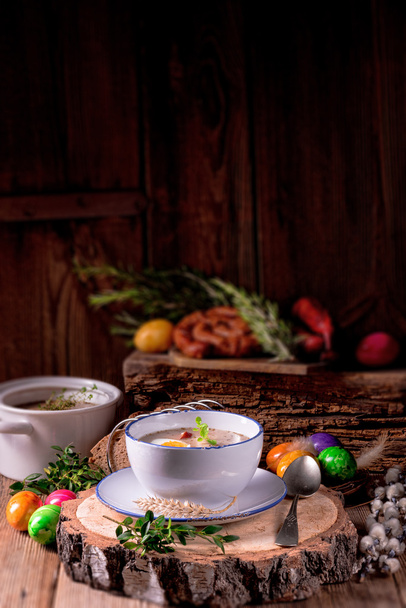 sour rye soup - Fotoğraf, Görsel