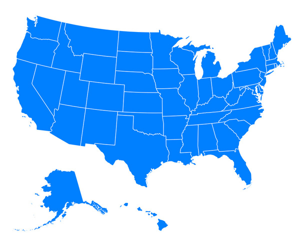 Präzise Karte der USA - Vektor, Bild