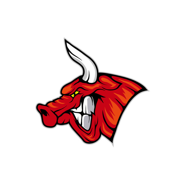 aggressive bull head  logo - Vector, afbeelding