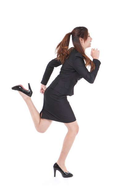 Running Business woman in full length - Фото, изображение