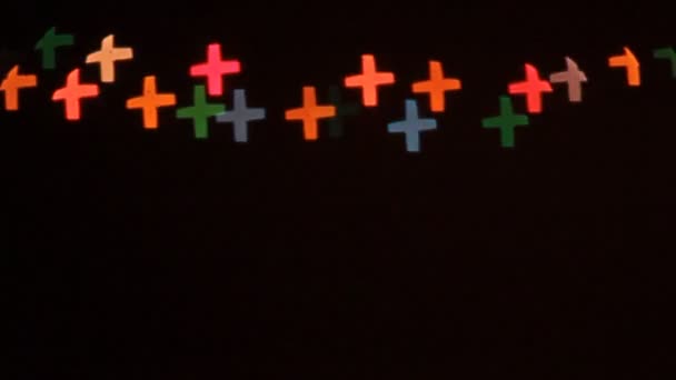 Leuchtende Figuren in Form von Kreuzen und das x-Symbol. - Filmmaterial, Video