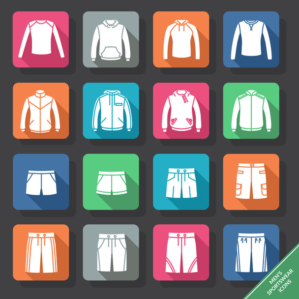 Set with men's Sportswear icons - Vector, afbeelding