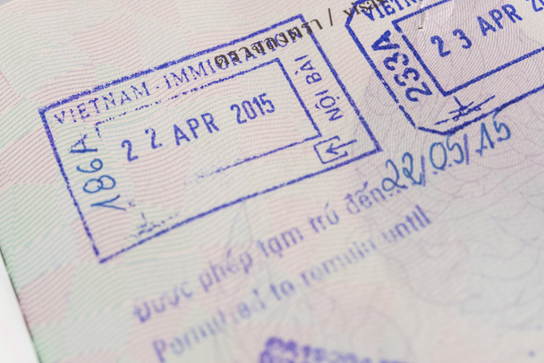 Carimbo de passaporte de visto do Vietnã
 - Foto, Imagem