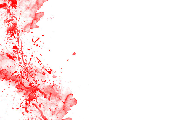 Boş beyaz arka plan ile kırmızı kan lekeleri - Fotoğraf, Görsel