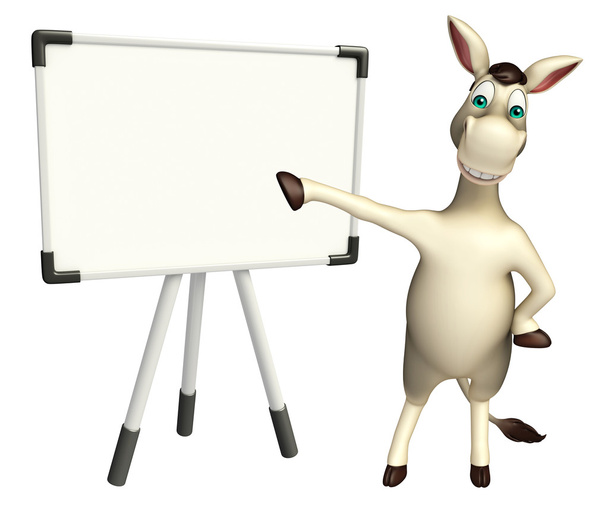 personnage de dessin animé âne mignon avec tableau blanc
 - Photo, image