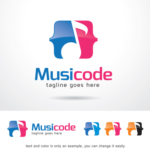 musik code logo vorlage design vektor - Vektor, Bild