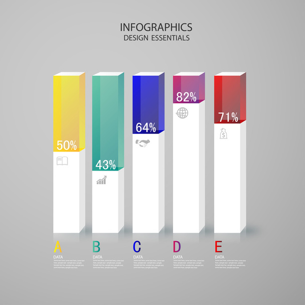Modern infographics business design options banner.Vector illust - Vector, imagen