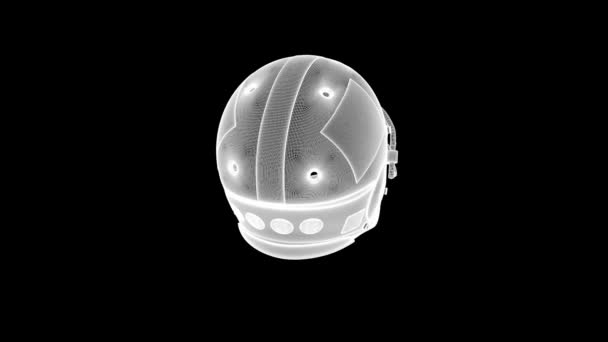 Football Helmet in Wireframe - Footage, Video