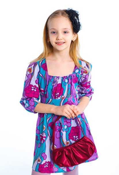 Young model in colorful dress - Φωτογραφία, εικόνα