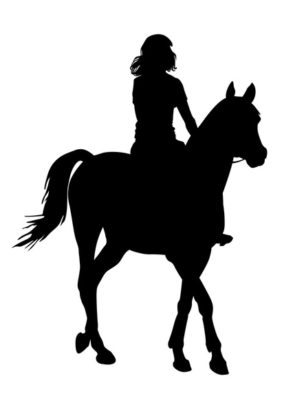 Девушка на лошади
  - Вектор,изображение